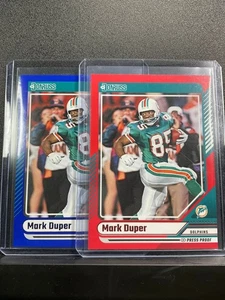 2x LOTTO CARTE 2024 PANINI DONRUSS MARK DUPER #119 BLU E ROSSO PROVA DI STAMPA - Foto 1 di 2