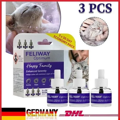 AS SHOWN 3x FELIWAY® Optimum Nachfüllflakon 48ml - New in box DE-.