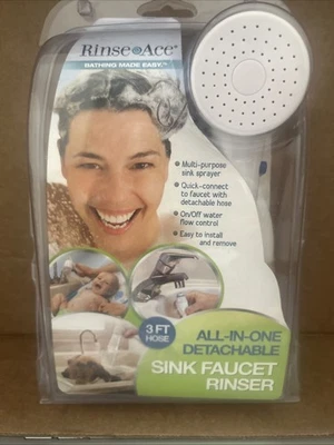 Rinse Ace Sink Faucet Rinser All In One Detachable  Snap On  3ft Hose - Image 1 of 2