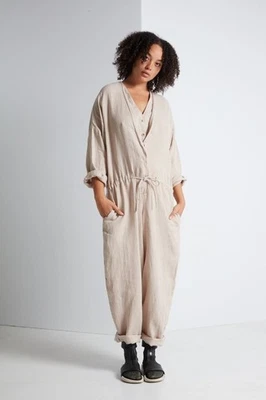 Mono Mono BLACK CRANE Talla S Pequeño Marfil Crema Lino Doble V Foto 1 de 4