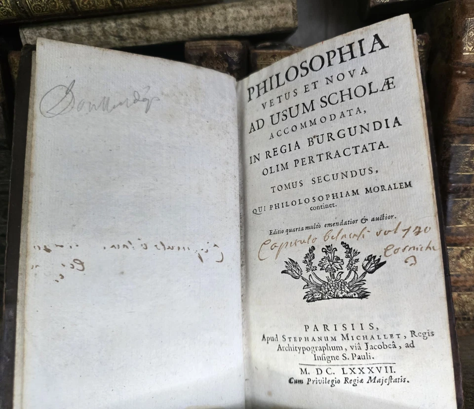 Old Book 1687 - Ancient and Modern Philosophy Adapted for the Use of Schools - Image 1 of 4