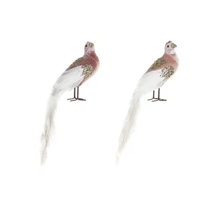 Adorno Navideño DKD Home Decor Poliéster Pájaro [20 x 9 x 46 cm] [2 Unidades] - Imagen 1 de 3