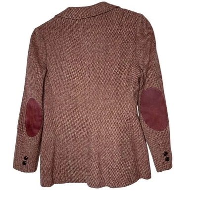 Vintage Panther Women Tweed Blazer 10 Wool Patch Suede Elbow Academia Equestrian - Image 1 of 4