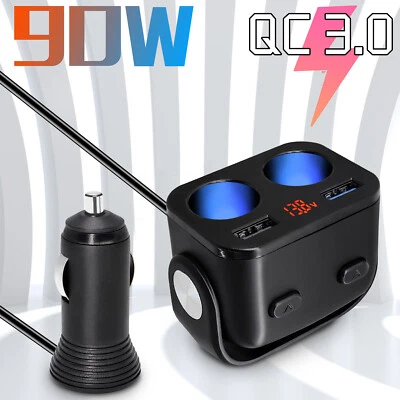 AU Car Charger Dual USB Cigarette Lighter Socket Splitter Adapter Extension Plug - image 1 of 4