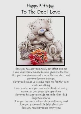 NEW Happy Birthday To The One I Love A5 Size Cute Birthday Card Romantic Love