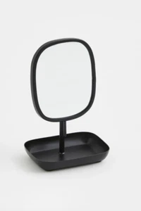 Adjustable tilted rectangular Table Mirror Stand Storage Tray vanity Small Black - Picture 1 of 3