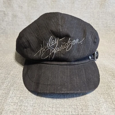 Gorra de motociclista Harley Davidson octogonal para mujer mediana negra con logotipo bordado” Foto 1 de 4