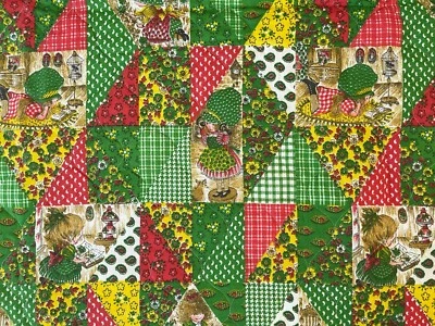 Quilt  Fabric Pre-Quilted Strawberry Shortcake Floral Quilt Print  Panel 45"x44" - Image 1 of 4