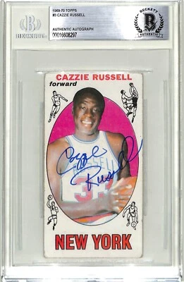 1969-70 Topps #3 Cazzie Russell  Auto Signed BAS COA - Image 1 of 2