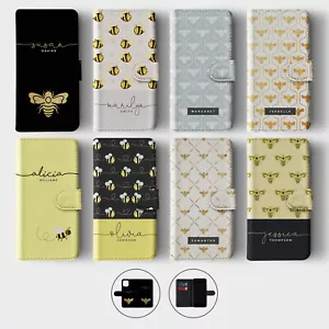 Tirita Personalised Wallet Flip Case for iPhone 16 15 14 13 12 11 Bees Bumblebee - Picture 1 of 25