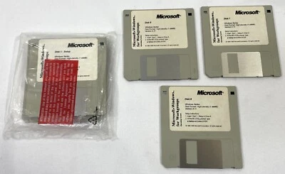 Vintage 1993 Microsoft Windows for Workgroups 3.5" Floppy Disk 1-8 Version 3.11 - Image 1 of 4
