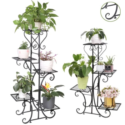 Actualización Ver 4/5 Niveles Metal Hierro Estante Maceta Interior Exterior Soporte para Plantas Foto 1 de 4