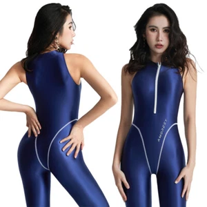 AMORESY Damen Sexy Glitzer Overalls Einteiler Ärmellos Clubwear Sports Jumpsuits - Bild 1 von 23