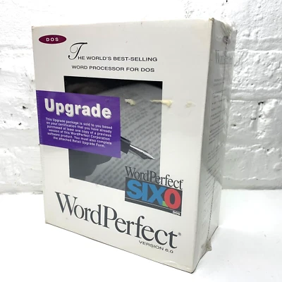 Vintage Word Perfect Upgrade Version 6.0 DOS Brand New Sealed Old Stock Six.0 - Image 1 of 3