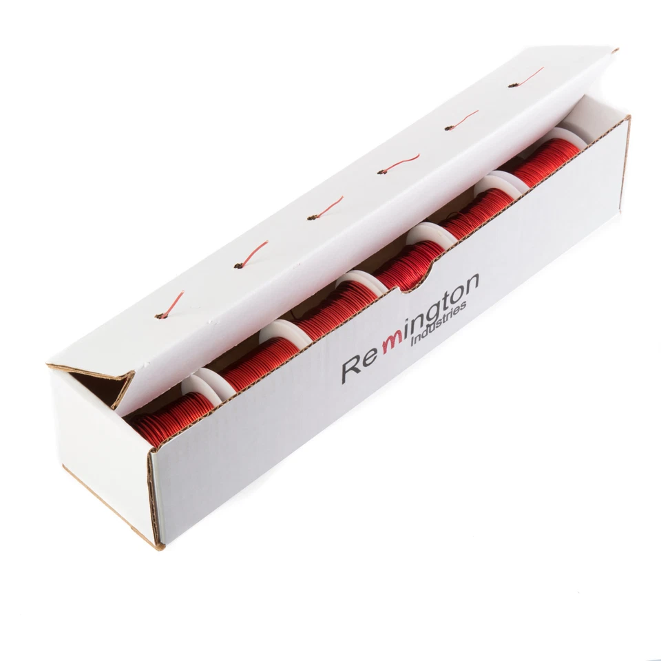 REMINGTON INDUSTRIES 22 24 26 28 30 32 AWG Gauge Enameled Copper Magnet Wire Kit 2 oz Each 155C Red