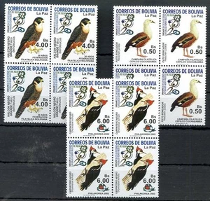 BOLIVIA - BIRDS 2002, Block of 4 - Yvert # 1130/2 - 4 Complete Sets MNH - Picture 1 of 1