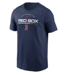 Nike Men's Boston Red Sox Baseball Navy Team Engineered T-Shirt Size M New - Picture 1 of 4