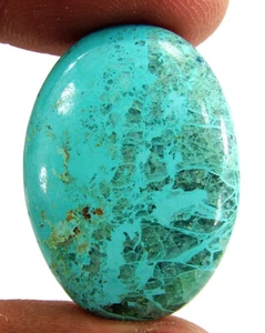 29.15 CT Naturale Blu Shattuckite Loose Gemma Cabochon Filo Intrecciato Pietra - - Picture 1 of 5
