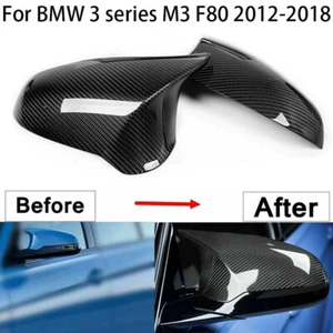 For BMW F80 M3 F82 F83 M4 15-19 Real Carbon Fiber Rearview Mirror Cover Caps New - Foto 1 di 10