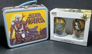 Star Wars The Mandalorian Blech Brotdose & Trinkglas Set KONVOLUT IN HAND - Bild 1 von 3