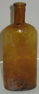 Vintage Bernstein Braun New York Glas Flasche Vase Requisite Scheune Dump Dig - Bild 1 von 6