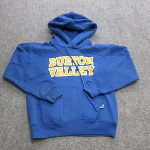 Vtg Burton Valley Hoodie Youth Medium Blue Fleece Lined Pullover School Kids - Picture 1 of 11