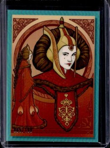 2023 Topps Chrome Star Wars Galaxy Queen Amidala Aqua Refractor #065/199