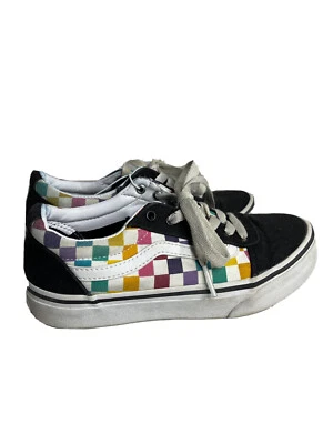 Vans Off The Wall Niñas Old Skool 508731 Multicolor Cuadros Zapatos de Skate Talla 2 Foto 1 de 4