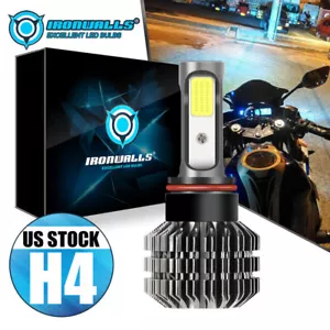 For Motorcycle H4 6500K LED Hi/Lo Beam Front Light Bulb Super Bright Headlight - Picture 1 of 12