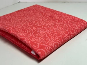 Marcus Brothers Textiles, Coral-orange fabric with light color vines, 3/4yd - Picture 1 of 4