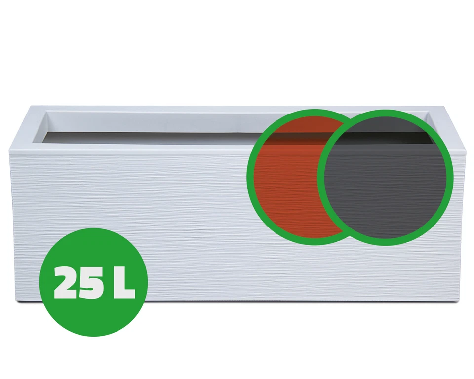 Balkonkasten mit Wasserspeicher Graphit Pflanzkübel rechteckig Blumentopf Balkon - Bild 1 von 1