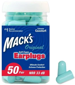 Macks Mack's Original Soft Foam Earplugs, 50 Pair 32dB Highest NRR Ear Plugs - Picture 1 of 4