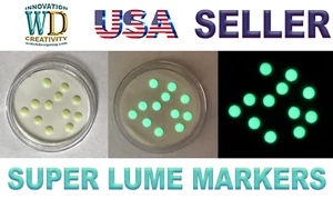 Reloj Esfera Marcadores de Hora 12 Piezas ULTRA Verde LUME Redondo 2,1 mm Números Barras de Puntos - Imagen 1 de 7