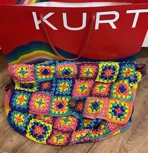 Kurt Geiger Kensington Crochet Multicoloured Xxl Bag Rare - Picture 1 of 11