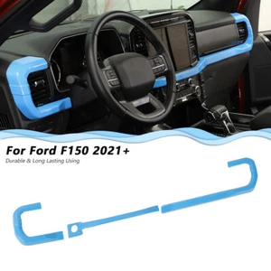 Interior Center Console Dash Trim Decor Strips For Ford F150 2021-22 Light Blue - Foto 1 di 9