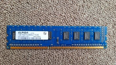 1 GB DDR3-RAM 240-pin 1Rx8  PC3-8500U non-ECC   'Elpida EBJ10UE8BDF0-AE-F' - Image 1 of 4