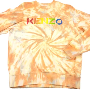 $440 KENZO Cotton Tie Dyed Logo Print Crewneck Sweatshirt in Peach Mens Large - Picture 1 of 7