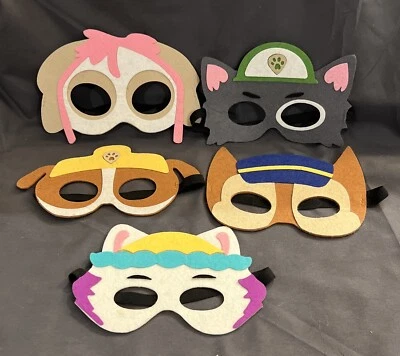 Paquete de 5 piezas de máscaras de fiesta para patrulla de perros cumpleaños, suministros para fiestas, disfraz Foto 1 de 4
