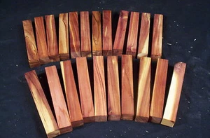 22 Piece Red Cedar Pen Blanks 3/4 x 3/4 x 5" Lathe Turning Wood Craft Lumber - Picture 1 of 3