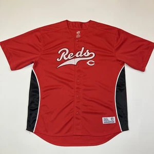 Cincinnati Reds Mens XL Baseball Jersey Red MLB Logo Blank Button - Picture 1 of 16