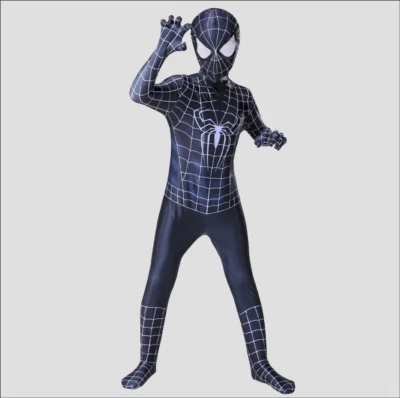Macacão Homem-Aranha Preto Venom Fantasia Homem-Aranha Halloween Adulto/Crianças EUA Envio - Imagem 1 de 4
