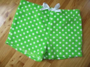 Bobbie Brooks 2X Womens Green Dots Fleece Elastic PJ Shorts NWOT CUTE - Picture 1 of 3
