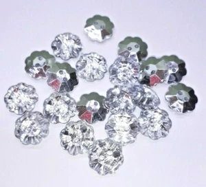 20|200 Strass Knöpfe Blume 13 mm durchsichtig transparent nähen Applikation #MB9 - Bild 1 von 5