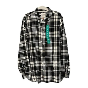 Jach's Girlfriend Women's Plaid Soft Flannel Shirt Black/White XL - Picture 1 of 11