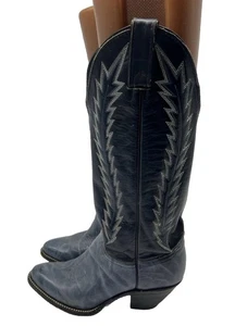 Abilene Western Cowboystiefel Damengröße 7 grau schwarz Leder hoch - Bild 1 von 8