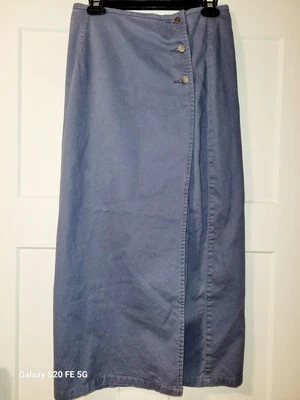 Falda envolvente midi de mezclilla para mujer Eddie Bauer talla 10 Foto 1 de 4