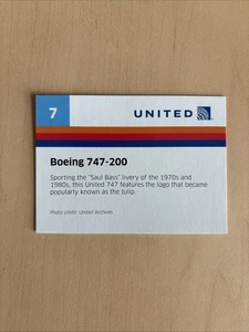 United Airlines Celebration 747 Flugzeug Abschiedskarte #7 - Bild 1 von 2