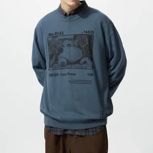 UT UNIQLO x Pokemon Sweat T-shirt Snorlax Long Sleeve Blue XS-XXL Unisex JAPAN - Picture 1 of 6