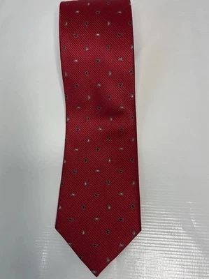 Corbata hecha a mano Haines & Bonner of London 100 % seda cachemira roja para hombre Foto 1 de 4