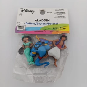 Disney - Aladdin / Jasmine / Genie / Magic Carpet - 4 Button Pack - Picture 1 of 2